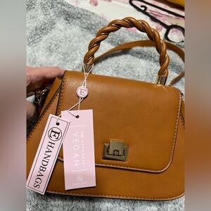 Source Unknown Vegan Leather Satchel in Tan